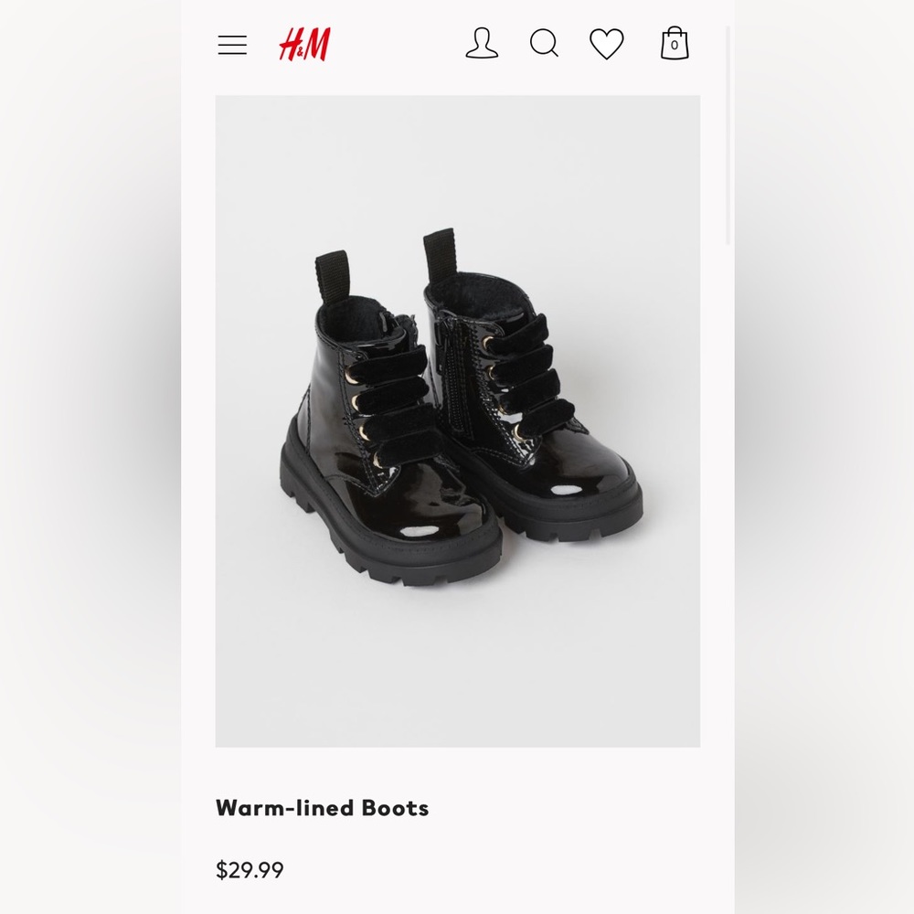 H&M toddler warm lined boots 6.5